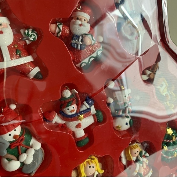 Vintage Mini Christmas Tree Ornaments Snowman Reindeer Penguin Santa Kmart 24PC - Picture 8 of 12